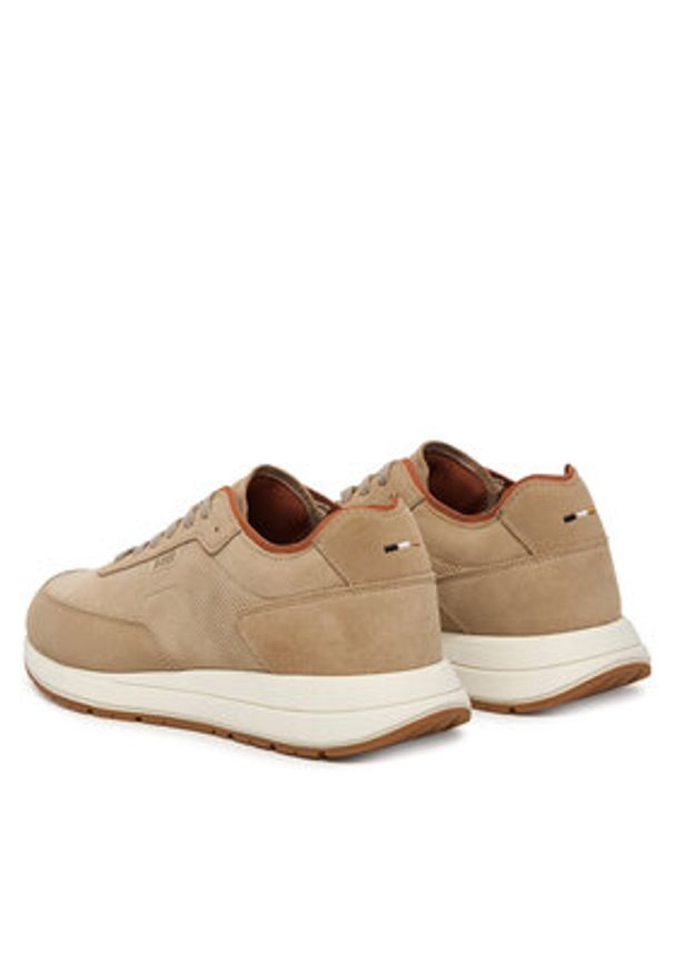 BOSS Sneakersy Vinston Runn 50563960 Beżowy. Kolor: beżowy. Materiał: skóra, zamsz