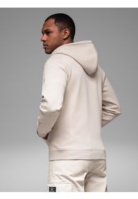Ombre Clothing - Dresowa rozpinana bluza hoodie w stylu streetwearowym – piaskowa V6 OM-SSZP-0213 - XXL. Materiał: dresówka #3