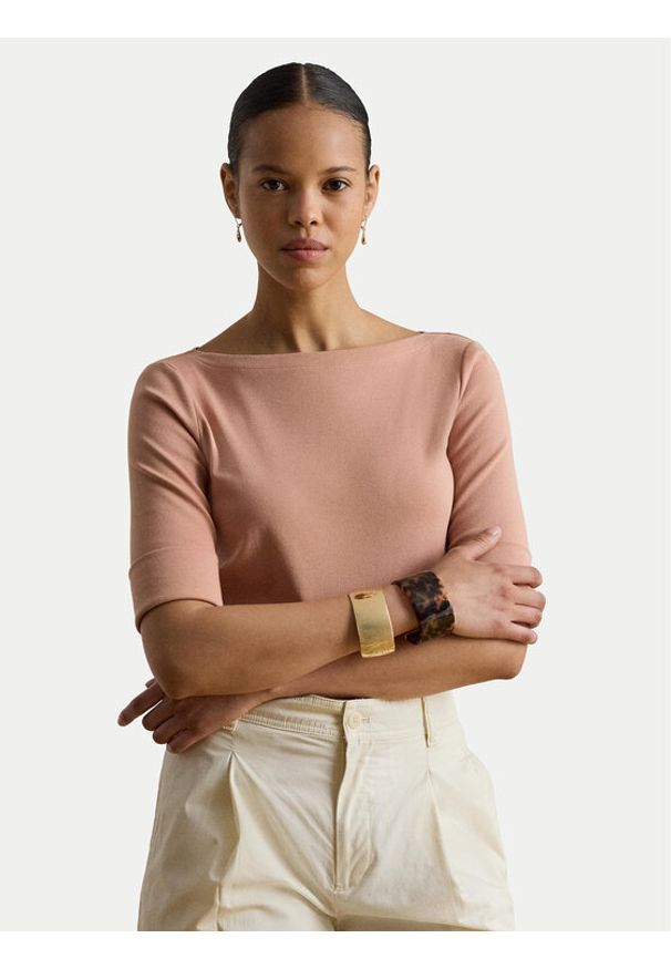 Lauren Ralph Lauren - LAUREN RALPH LAUREN T-Shirt Judy 200654963203 Różowy Regular Fit. Kolor: różowy. Materiał: bawełna