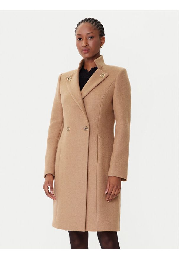 Rinascimento Płaszcz wełniany CFC0126218003 Beżowy Regular Fit. Kolor: beżowy. Materiał: syntetyk