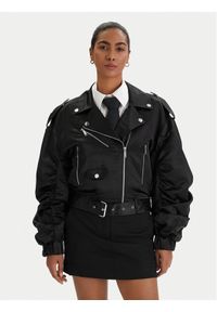 Karl Lagerfeld - KARL LAGERFELD Kurtka bomber B1W14002 Czarny Regular Fit. Typ kołnierza: dekolt w karo. Kolor: czarny. Materiał: syntetyk #1