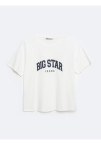 Big-Star - Koszulka dziewczęca z logo BIG STAR biała Tosela 100. Okazja: na uczelnię. Kolor: biały. Materiał: bawełna, materiał. Styl: retro, klasyczny #7