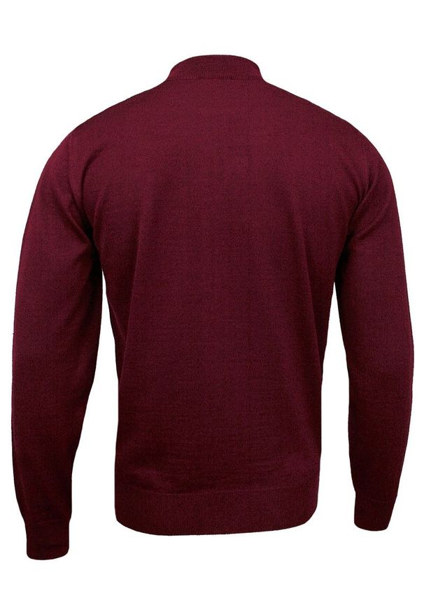 Półgolf Bordowy, Ciemny Czerwony, Klasyczny, Elegancki, Męski - MM Classic. Kolor: czerwony. Materiał: jeans, materiał, akryl, wełna. Styl: klasyczny, elegancki