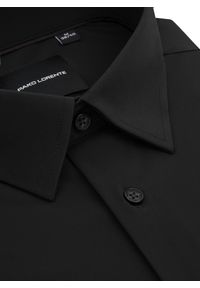 Pako Lorente - PAKO LORENTE - Czarna dzianinowa koszula męska. Typ kołnierza: kołnierzyk klasyczny. Kolor: czarny. Materiał: dzianina. Długość rękawa: długi rękaw. Długość: długie #9