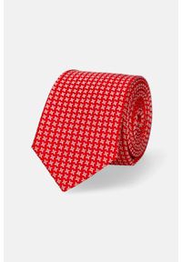 Lancerto - Krawat Czerwony Mikrowzór. Kolor: czerwony. Materiał: mikrofibra