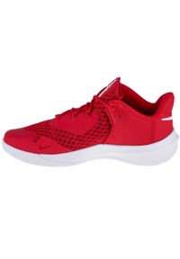 Buty siatkarskie męskie Nike Zoom Hyperspeed Court. Zapięcie: sznurówki. Kolor: biały, czerwony, wielokolorowy. Materiał: syntetyk, tkanina, materiał. Szerokość cholewki: normalna. Model: Nike Court, Nike Zoom