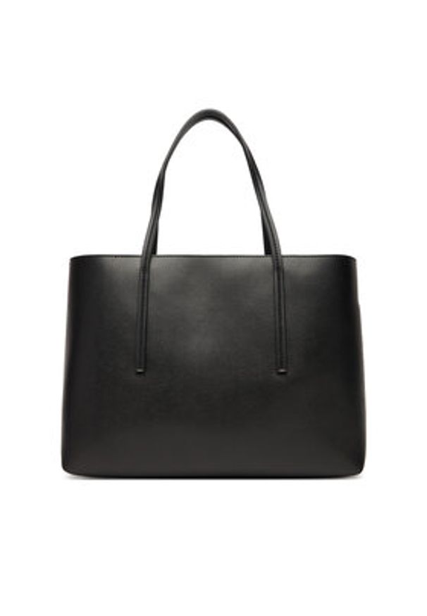 Calvin Klein Torebka Foil Logo Small Tote LV04F3275G Czarny. Kolor: czarny. Materiał: skórzane