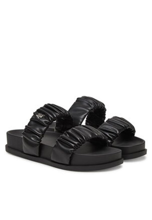 Armani Exchange Klapki XDP062 XV926 00002 Czarny. Kolor: czarny. Materiał: skóra
