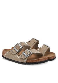 Birkenstock Klapki Arizona Rivet 1029390 Brązowy. Kolor: brązowy. Materiał: zamsz, skóra