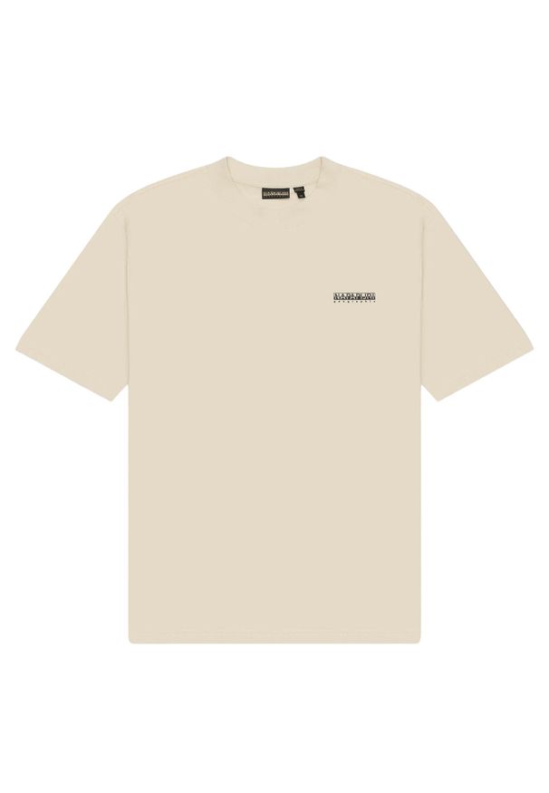 Koszulka Napapijri S-Small Box. Kolor: beżowy