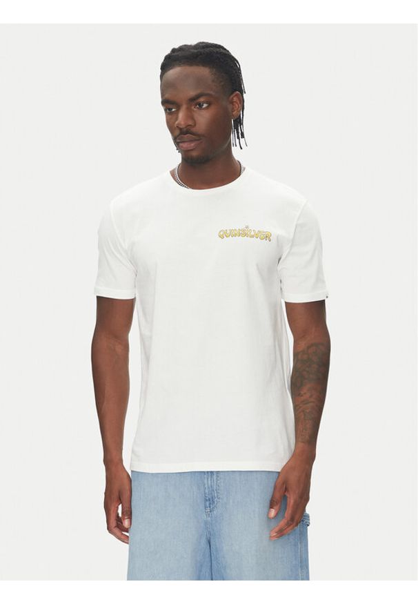 Quiksilver T-Shirt Ev Disconnect Effects EQYZT08049 Biały Regular Fit. Kolor: biały. Materiał: bawełna