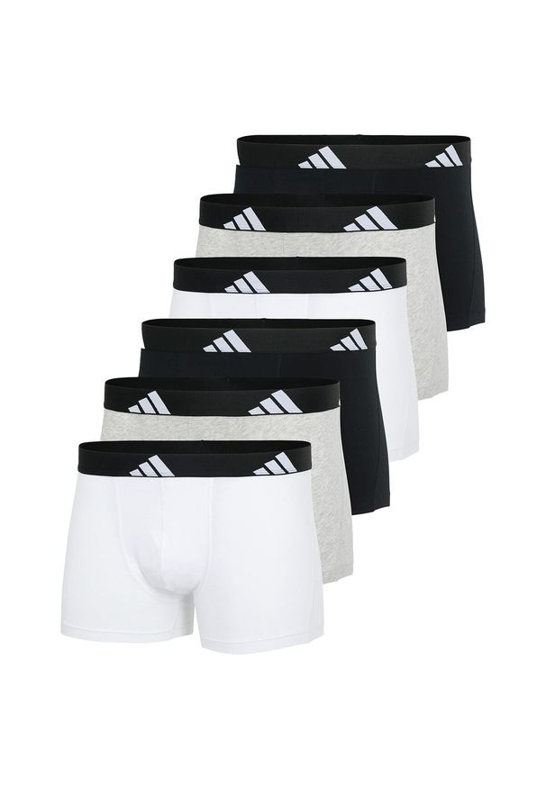 Adidas - Bokserki Active Flex Cotton 6 pak. Kolor: szary. Materiał: bawełna, elastan