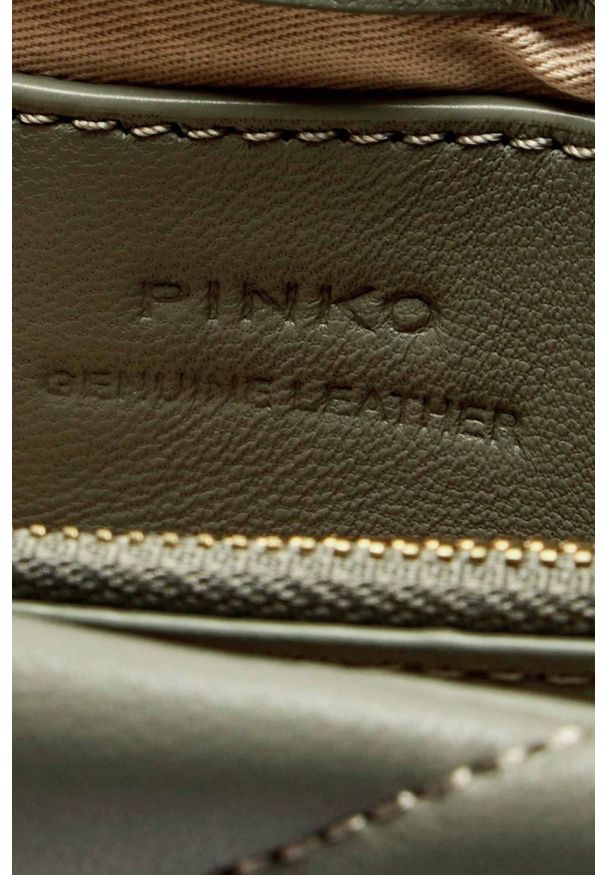 Pinko - PINKO Zielona kopertówka Love Puff Mini CL. Kolor: zielony. Materiał: skórzane. Styl: wizytowy, casual, elegancki