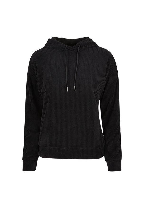 Bluza sztruksowa bluza damska Urban Classics. Typ kołnierza: kaptur. Kolor: czarny. Materiał: sztruks