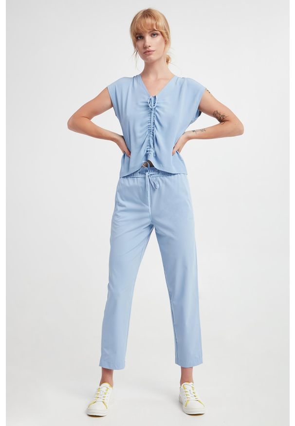 Marella - Bluzka damska jedwabna Ocean MARELLA MONOCHROME. Materiał: jedwab