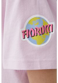 Napapijri t-shirt bawełniany Napapijri X Fiorucci kolor różowy. Kolor: różowy. Materiał: bawełna. Wzór: nadruk #6