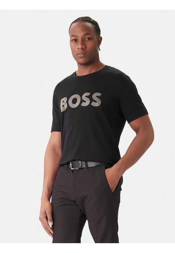 BOSS T-Shirt Logo Future 50543796 Czarny Regular Fit. Kolor: czarny. Materiał: bawełna