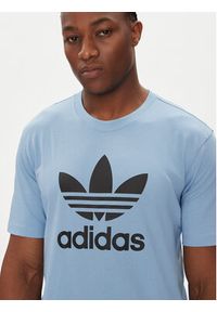 Adidas - adidas T-Shirt adicolor Trefoil JY3758 Błękitny Regular Fit. Kolor: niebieski. Materiał: bawełna #4