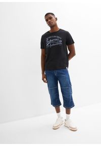 bonprix - Jeansy bojówki 3/4 regular fit z prostymi nogawkami. Kolor: niebieski #2