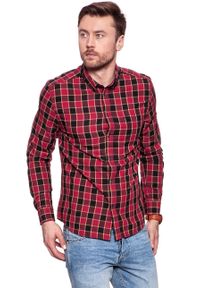 Wrangler - KOSZULA WRANGLER LS 1PKT BUTTON DOWN SALSA RED W5874NQWN 112129576. Typ kołnierza: button down. Materiał: materiał #10
