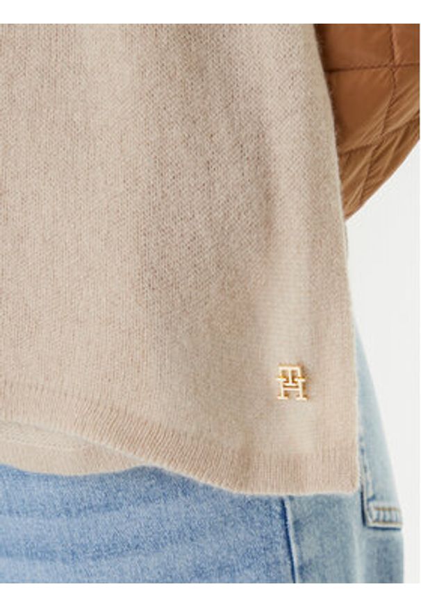 TOMMY HILFIGER - Tommy Hilfiger Szalik AW0AW17790 Beżowy. Kolor: beżowy. Materiał: materiał, kaszmir
