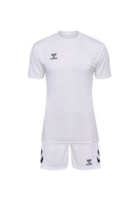 Zestaw koszulka + szorty Hummel Logo. Kolor: biały. Materiał: dresówka. Sport: piłka nożna #1