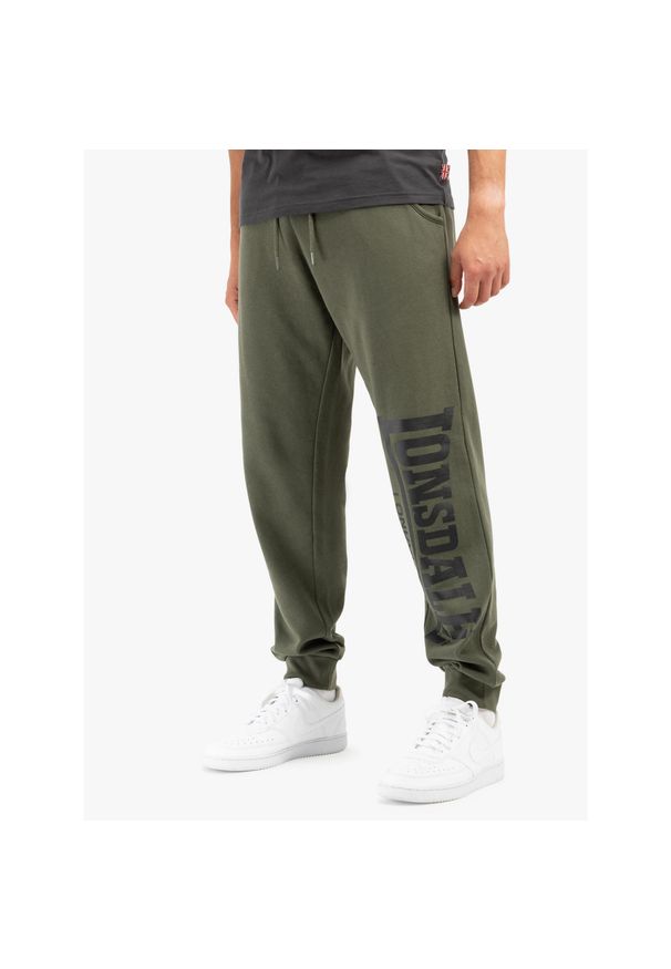 Spodnie do biegania Lonsdale Logo Large. Kolor: wielokolorowy, czarny, zielony. Materiał: dresówka. Długość: długie