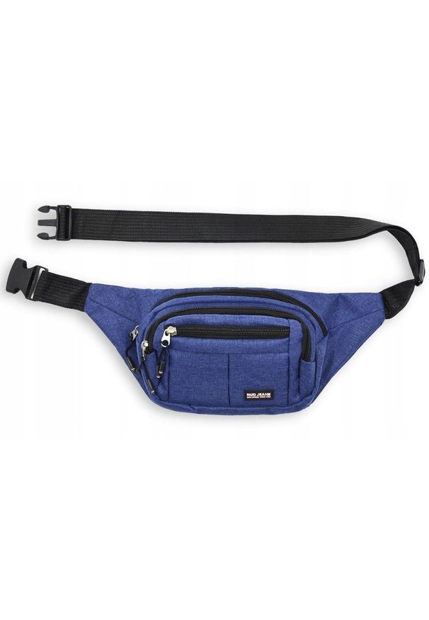Męska Saszetka na Biodro (Nerka) - Pako Jeans - Niebieska. Kolor: niebieski. Materiał: poliester