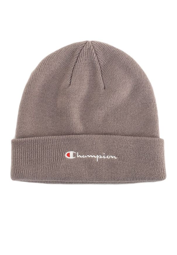 Czapka Champion Script Logo Beanie 806064-ES072 - szara. Kolor: szary. Materiał: dzianina, bawełna. Wzór: aplikacja. Sezon: zima. Styl: klasyczny