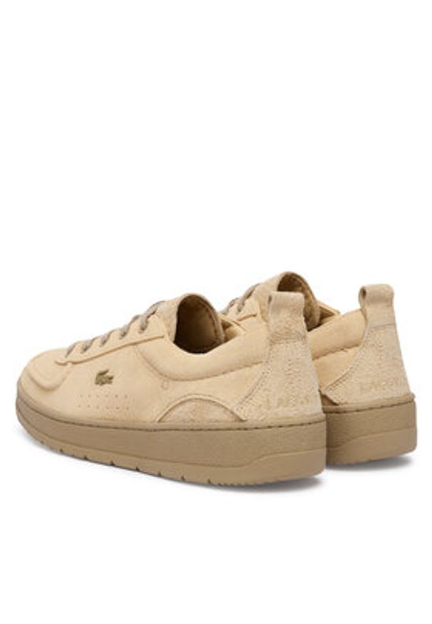 Lacoste Sneakersy Umpire 51SMA0105 23B Beżowy. Kolor: beżowy. Materiał: skóra, zamsz