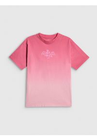 4f - 4F T-shirt loose z nadrukiem dziewczęcy - multikolor 122/128 (6-8 lat). Okazja: na co dzień. Kolor: wielokolorowy. Materiał: materiał, bawełna. Wzór: nadruk. Sezon: lato. Styl: sportowy, casual #1