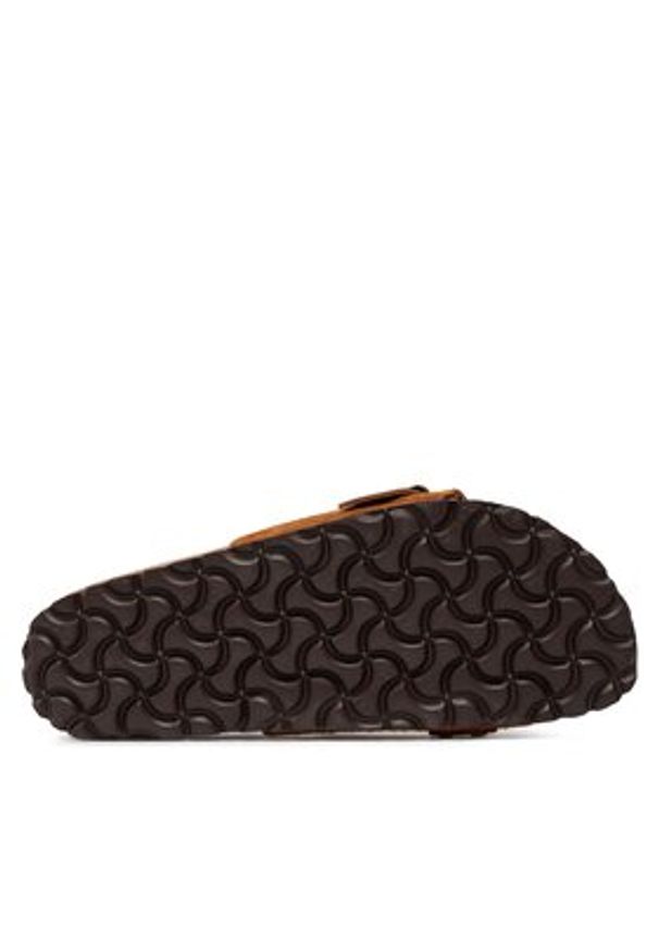 Birkenstock Klapki Oita Braided 1026742 Brązowy. Kolor: brązowy. Materiał: skóra