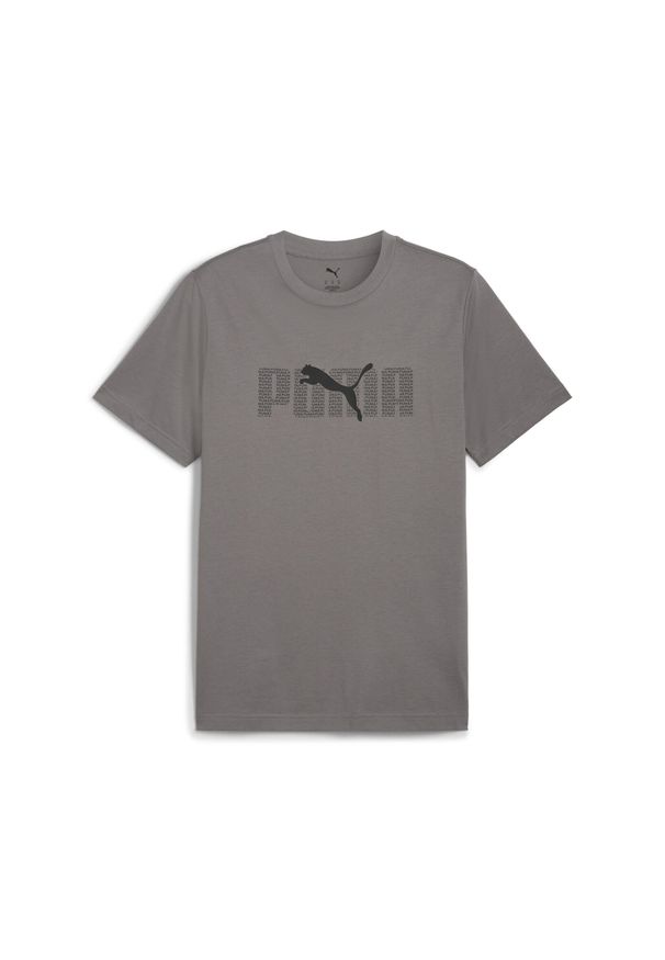 Puma - Męska koszulka Essentials Logo Lab PUMA Cast Iron Gray. Kolor: szary. Materiał: guma. Wzór: nadruk. Sport: fitness