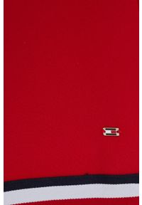 TOMMY HILFIGER - Tommy Hilfiger sukienka ANGELA kolor czerwony mini rozkloszowana. Kolor: czerwony. Długość rękawa: krótki rękaw. Typ sukienki: rozkloszowane. Długość: mini