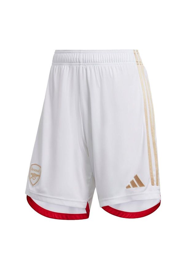 Spodenki do piłki nożnej męskie Adidas Arsenal 23/24 Home. Kolor: biały. Materiał: materiał