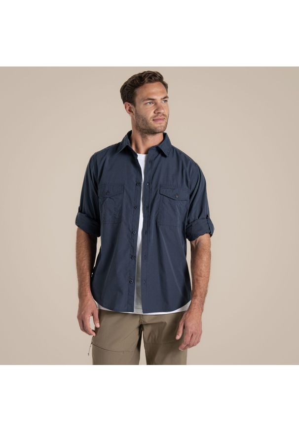 CRAGHOPPERS - Koszula turystyczna męska Craghoppers Kiwi LS Shirt. Kolor: szary, niebieski, wielokolorowy. Sport: turystyka piesza