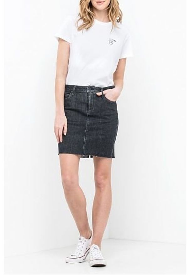 Lee - LEE Skirt AV DAMSKA SPÓDNICA JEANSOWA BLACK STONE L38JRGAV 112108233. Materiał: jeans
