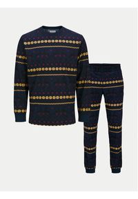 Jack & Jones - Jack&Jones Piżama 12268512 Granatowy Loose Fit. Kolor: niebieski. Materiał: syntetyk #7