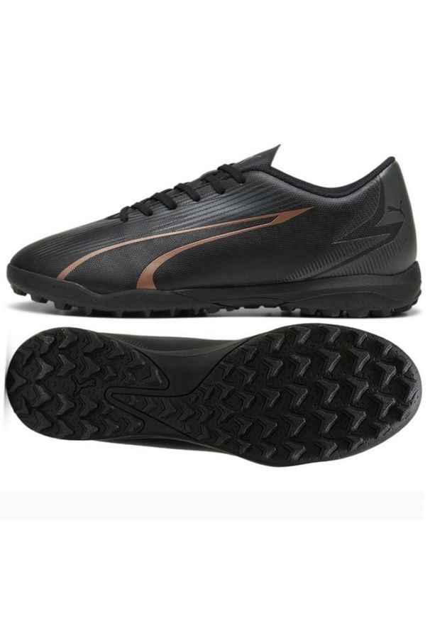 Buty piłkarskie Puma Ultra Play Tt M 107765-02 czarne. Zapięcie: sznurówki. Kolor: czarny. Materiał: guma, syntetyk. Szerokość cholewki: normalna. Sport: piłka nożna