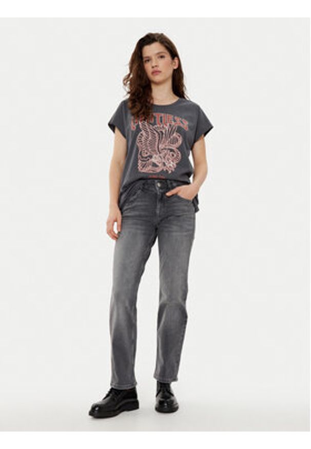 JJXX T-Shirt Wilma 12274694 Szary Boxy Fit. Kolor: szary. Materiał: bawełna