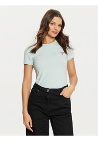 Guess T-Shirt W2YI44 J1314 Zielony Slim Fit. Kolor: zielony. Materiał: bawełna #1