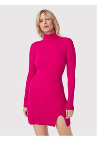 Kontatto Sukienka dzianinowa 3M7616 Różowy Slim Fit. Kolor: różowy. Materiał: syntetyk #1