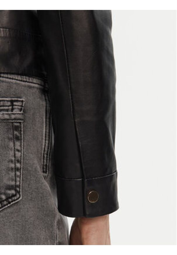 Serge Pariente Kurtka skórzana Marion Czarny Slim Fit. Kolor: czarny. Materiał: skóra