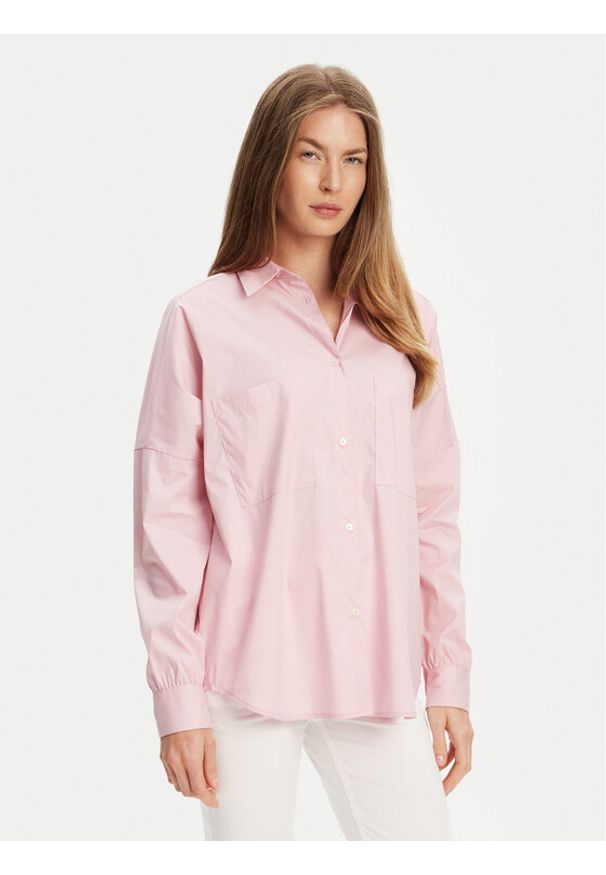 United Colors of Benetton - United Colors Of Benetton Koszula 54KXDQ0B2 Różowy Oversize. Kolor: różowy. Materiał: bawełna