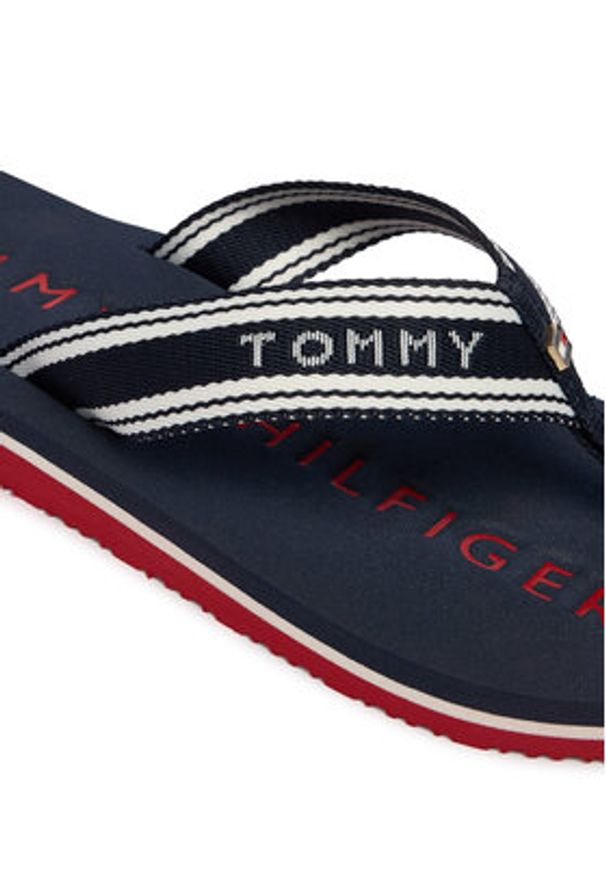 TOMMY HILFIGER - Tommy Hilfiger Japonki Th Webbing Summer Sandal FW0FW09193 Granatowy. Kolor: niebieski. Materiał: materiał
