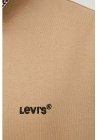 Levi's® - Levi's bluza męska kolor brązowy gładka. Okazja: na spotkanie biznesowe. Kolor: brązowy. Materiał: dzianina, włókno. Wzór: gładki. Styl: biznesowy