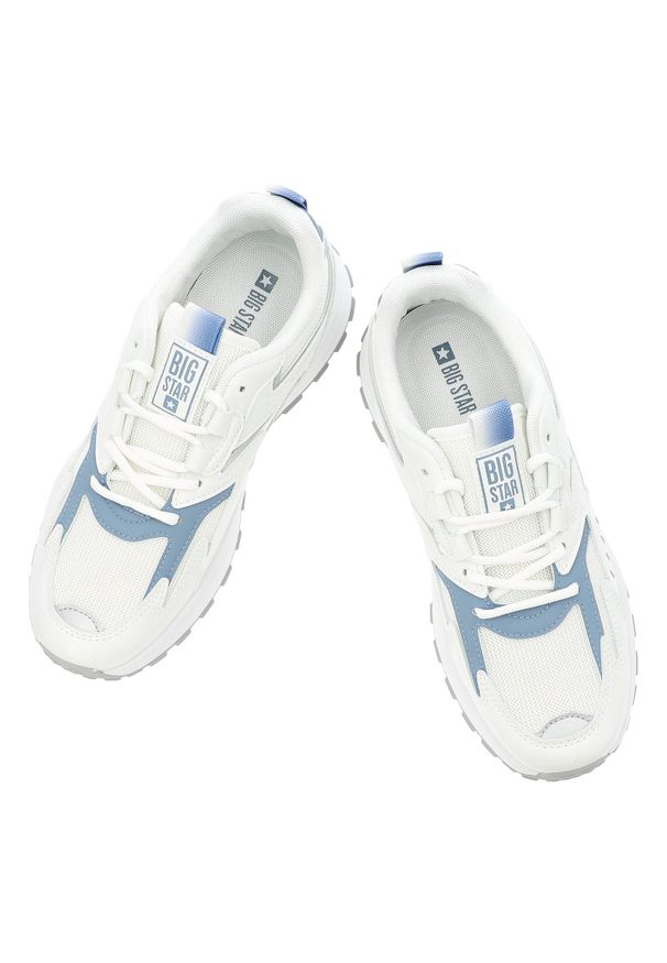 Big-Star - Białe Sneakersy Big Star Sportowe Obuwie Damskie. Okazja: na spacer, na co dzień. Zapięcie: sznurówki. Kolor: biały. Materiał: syntetyk, materiał. Szerokość cholewki: normalna. Sport: turystyka piesza