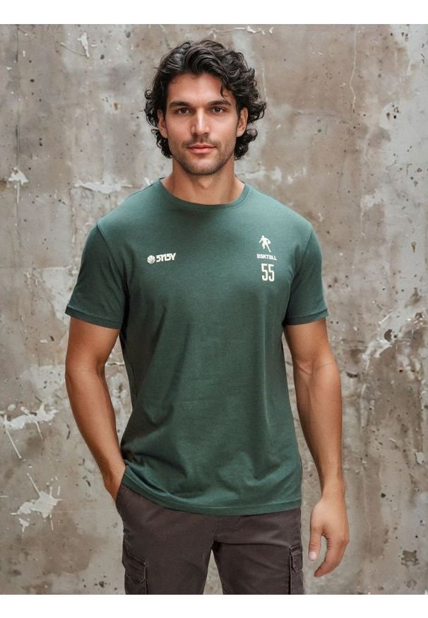 Sinsay - Bawełniana koszulka z krótkim rękawem - zielony. Kolor: zielony. Materiał: bawełna. Długość rękawa: krótki rękaw. Długość: krótkie