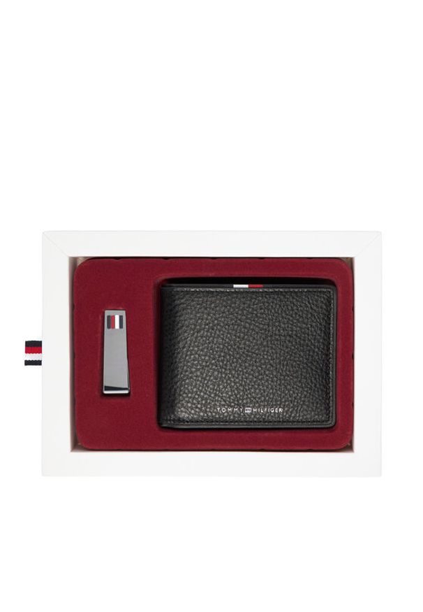 TOMMY HILFIGER - Tommy Hilfiger Duży Portfel Męski Th Corp Mini Cc Wallet & Clip AM0AM13607 Czarny. Kolor: czarny. Materiał: skóra