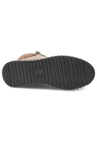 Brązowe Botki Artiker Wygodne Obuwie Damskie. Okazja: na co dzień. Zapięcie: sznurówki. Kolor: brązowy. Materiał: jeans, skóra. Styl: casual, elegancki, klasyczny #5